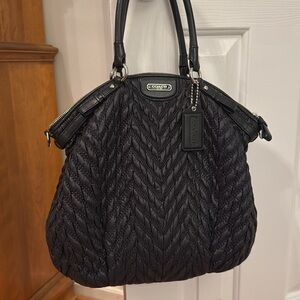 Black quilted coach purse